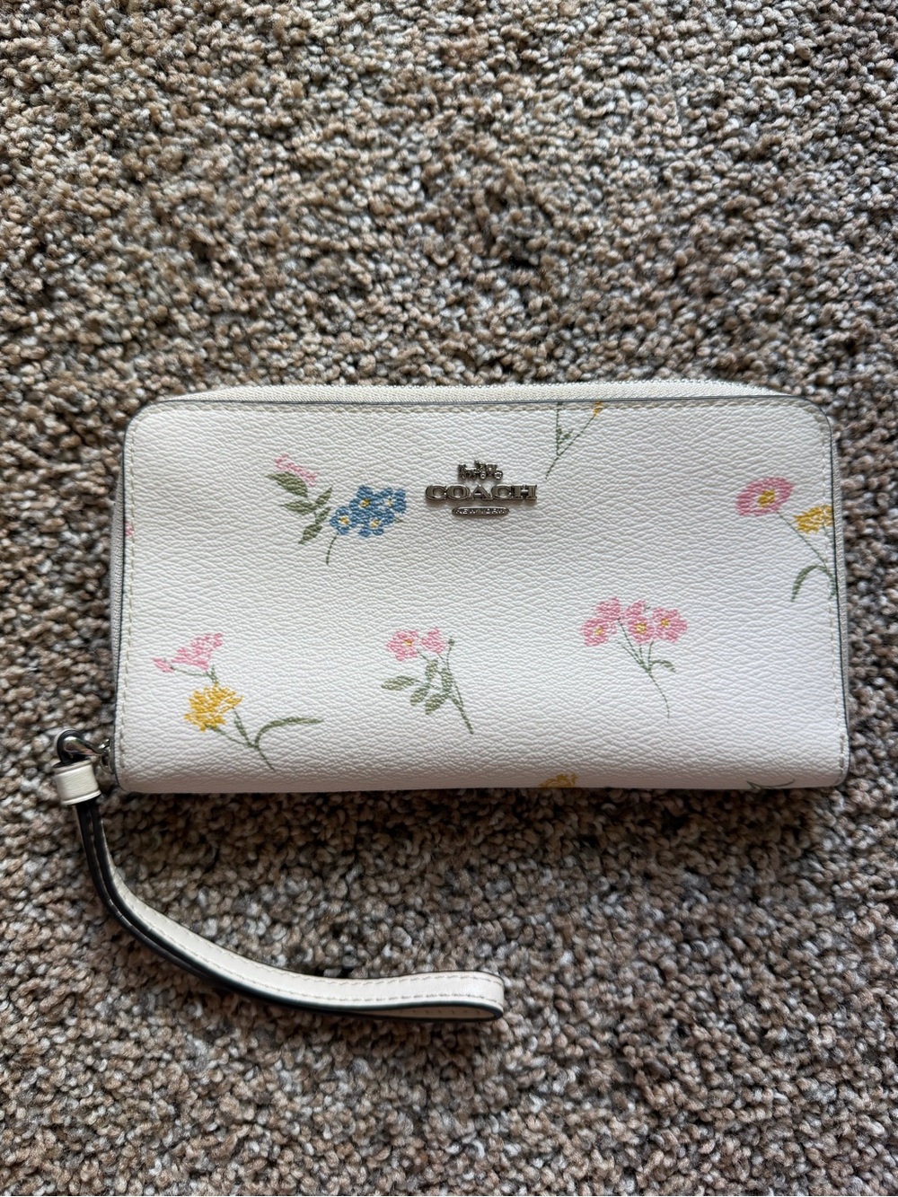 COACH Zip-Around Wallet in Delicate Multi-Color Floral Print
